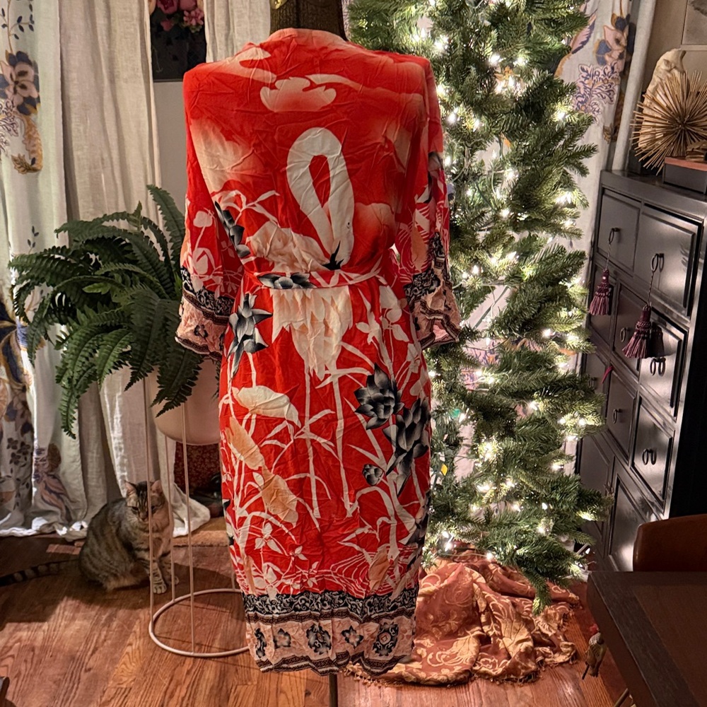 Vibrant Floral Kimono Robe - Picture 3 of 4